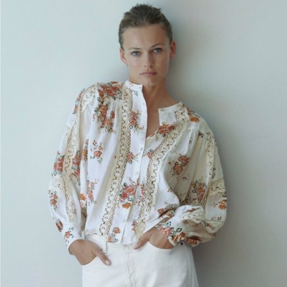 Zara linen blend blouse - Picture 1 of 9